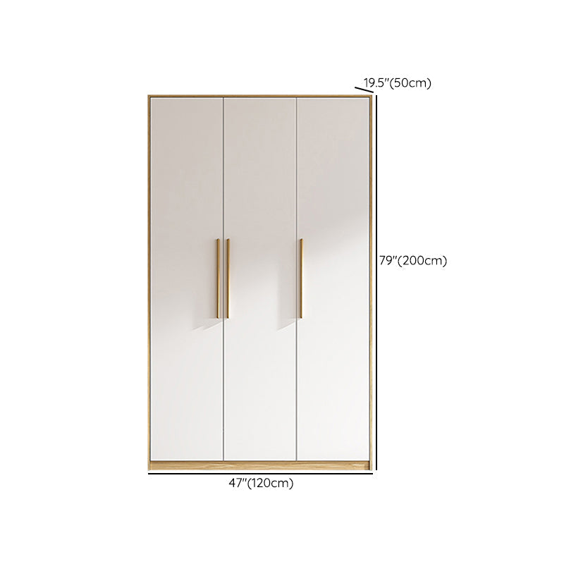 Contemporary Freestanding Wardrobe Engineered Wood White Wardrobe