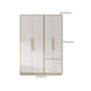 Contemporary Freestanding Wardrobe Engineered Wood White Wardrobe