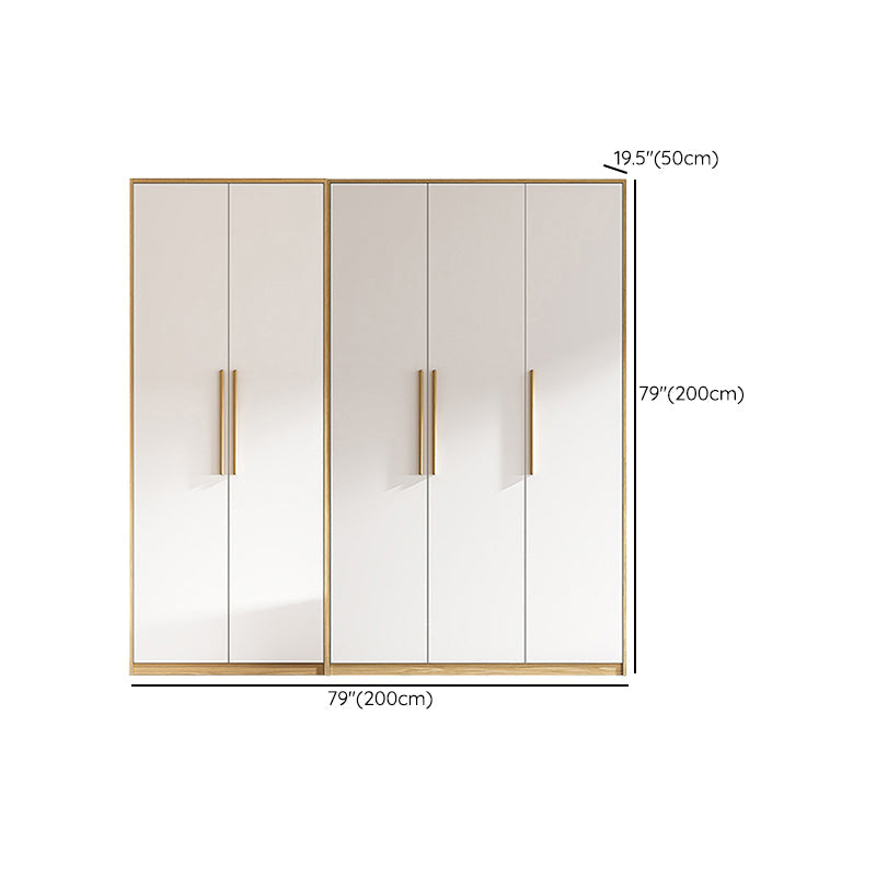 Contemporary Freestanding Wardrobe Engineered Wood White Wardrobe