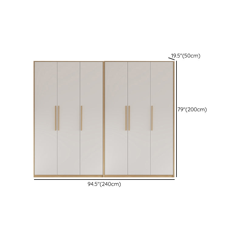 Contemporary Freestanding Wardrobe Engineered Wood White Wardrobe