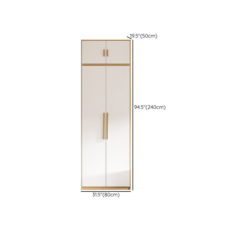 Contemporary Freestanding Wardrobe Engineered Wood White Wardrobe