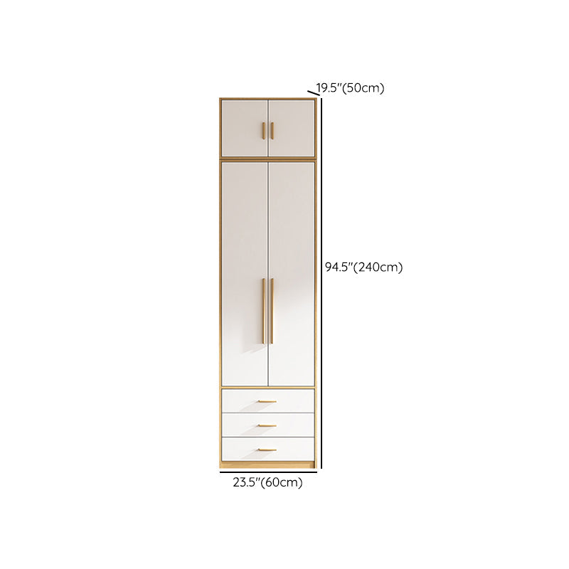 Contemporary Freestanding Wardrobe Engineered Wood White Wardrobe