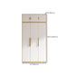 Contemporary Freestanding Wardrobe Engineered Wood White Wardrobe