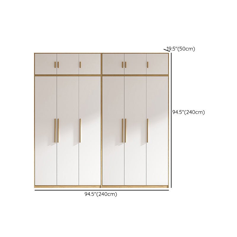 Contemporary Freestanding Wardrobe Engineered Wood White Wardrobe