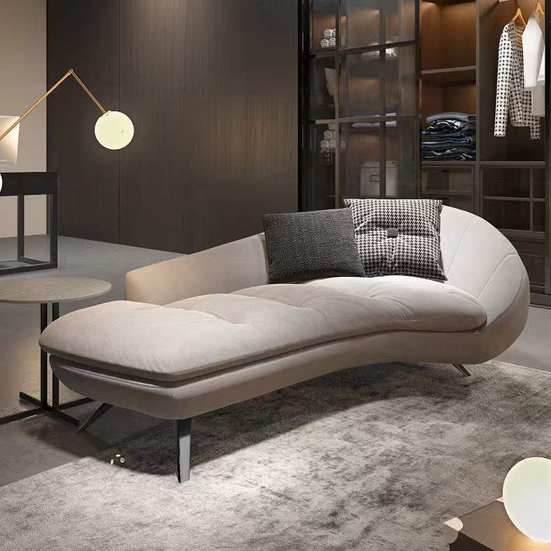 Modern Chaise Lounge Chair Light Grey Right-Arm Facing Chaise Clearhalo 'Chairs & Seating' 'Chaise Lounge' 'chaise_lounge' 'furn' 'furn_chaise_lounge' 'Furniture' 'Living Room Furniture' 7358176