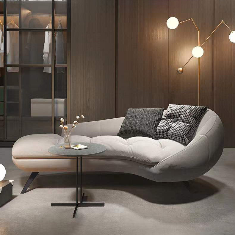Modern Chaise Lounge Chair Light Grey Right-Arm Facing Chaise Clearhalo 'Chairs & Seating' 'Chaise Lounge' 'chaise_lounge' 'furn' 'furn_chaise_lounge' 'Furniture' 'Living Room Furniture' 7358178