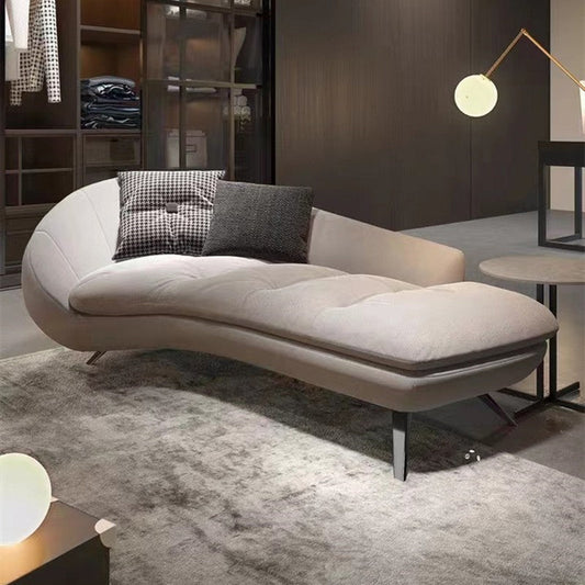 Modern Chaise Lounge Chair Light Grey Right-Arm Facing Chaise Clearhalo 'Chairs & Seating' 'Chaise Lounge' 'chaise_lounge' 'furn' 'furn_chaise_lounge' 'Furniture' 'Living Room Furniture' 7358179