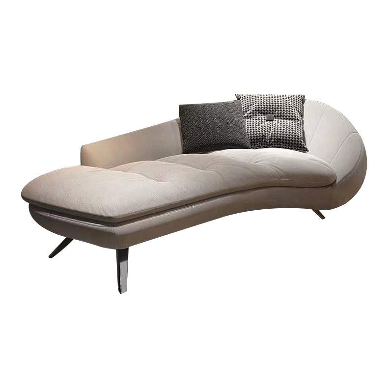 Modern Chaise Lounge Chair Light Grey Right-Arm Facing Chaise Clearhalo 'Chairs & Seating' 'Chaise Lounge' 'chaise_lounge' 'furn' 'furn_chaise_lounge' 'Furniture' 'Living Room Furniture' 7358180