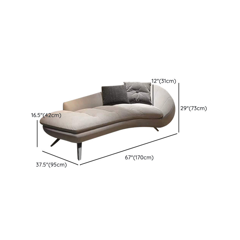 Modern Chaise Lounge Chair Light Grey Right-Arm Facing Chaise Clearhalo 'Chairs & Seating' 'Chaise Lounge' 'chaise_lounge' 'furn' 'furn_chaise_lounge' 'Furniture' 'Living Room Furniture' 7358183