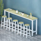 Ensemble de Table de Bar en bois moderne, 6 pièces, Table rectangulaire, Base métallique pour magasin de thé au lait