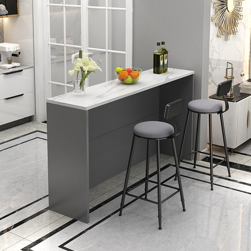 Juego de mesa de pub rectangular con tapa de piedra, juego de mesa de bar moderno de 1/2/3 piezas con 2 taburetes