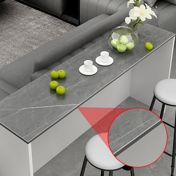 Juego de mesa de pub rectangular con tapa de piedra, juego de mesa de bar moderno de 1/2/3 piezas con 2 taburetes