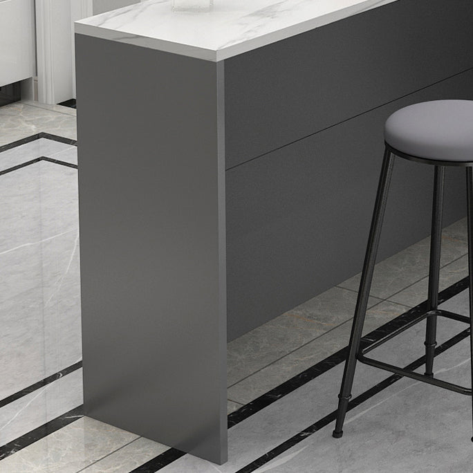 Juego de mesa de pub rectangular con tapa de piedra, juego de mesa de bar moderno de 1/2/3 piezas con 2 taburetes