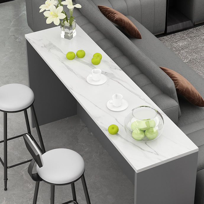 Juego de mesa de pub rectangular con tapa de piedra, juego de mesa de bar moderno de 1/2/3 piezas con 2 taburetes