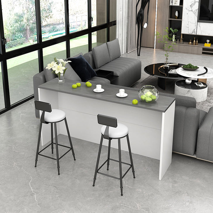 Juego de mesa de pub rectangular con tapa de piedra, juego de mesa de bar moderno de 1/2/3 piezas con 2 taburetes