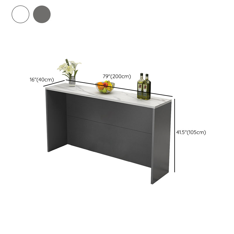 Juego de mesa de pub rectangular con tapa de piedra, juego de mesa de bar moderno de 1/2/3 piezas con 2 taburetes