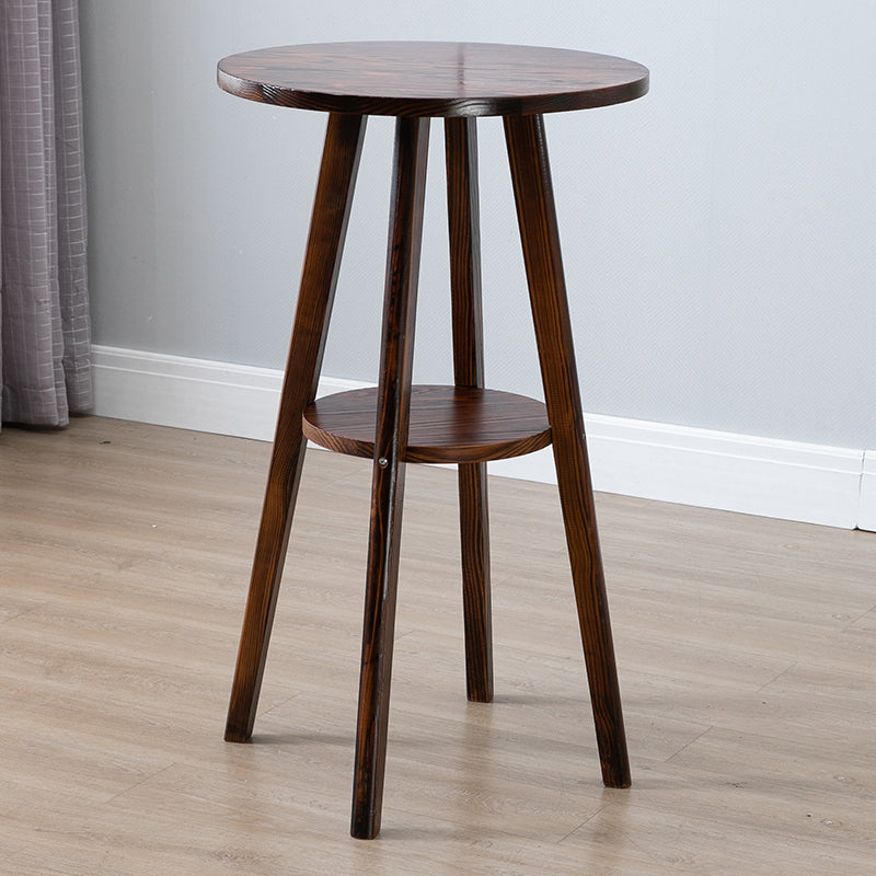 Brown Solid Wood Pub Table Set 1/3 Pcs Bar Table with Wooden Stools Table 1 Piece Clearhalo 'Bar Furniture' 'furn' 'furn_home_bar_bar_sets' 'Furniture' 'Home Bars & Bar Sets' 'home_bar_bar_sets' 'Kitchen & Dining Furniture' 7358635