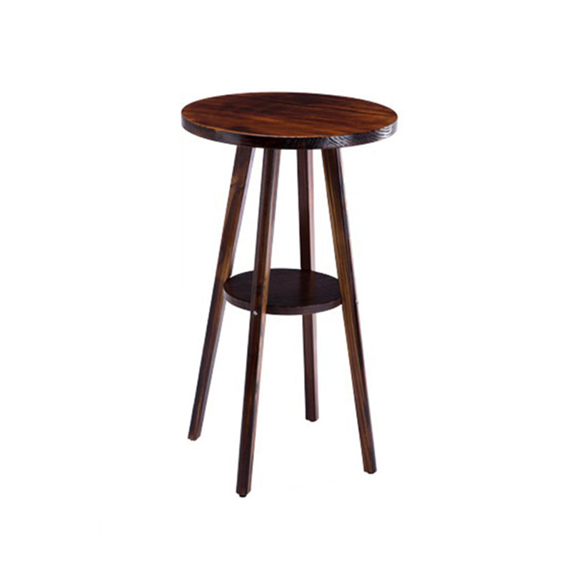 Brown Solid Wood Pub Table Set 1/3 Pcs Bar Table with Wooden Stools Clearhalo 'Bar Furniture' 'furn' 'furn_home_bar_bar_sets' 'Furniture' 'Home Bars & Bar Sets' 'home_bar_bar_sets' 'Kitchen & Dining Furniture' 7358637