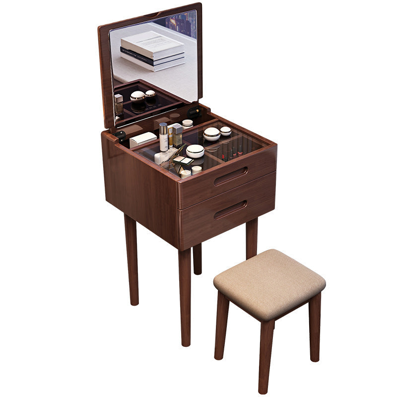Contemporary Solid Wood Make-up Vanity Home Vanity Desk with 2 Drawers Clearhalo 'Bedroom Furniture' 'furn' 'furn_makeup_vanities' 'Furniture' 'Makeup Vanities' 'makeup_vanities' 7358753
