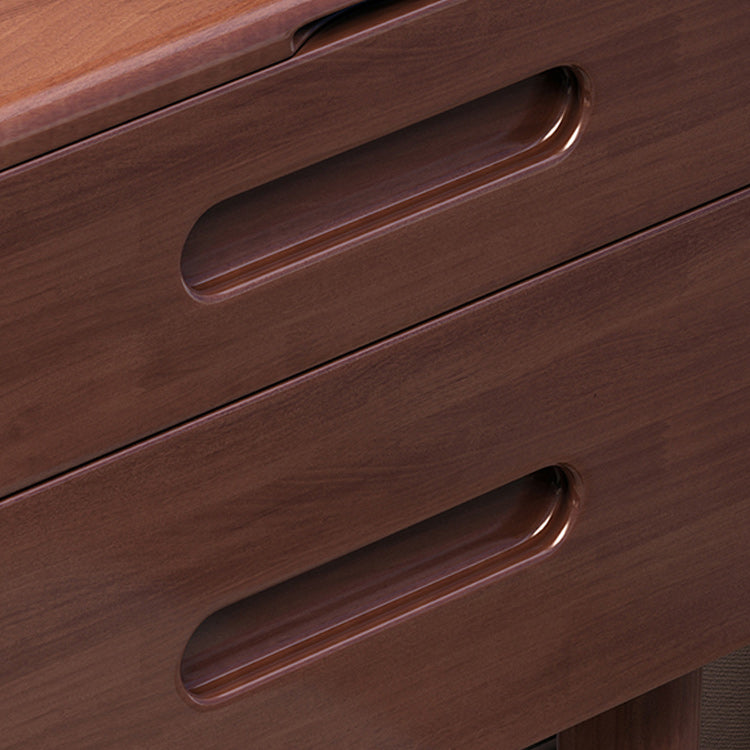 Consejo de tocador de tocador de maquillaje de madera maciza contemporánea con 2 cajones