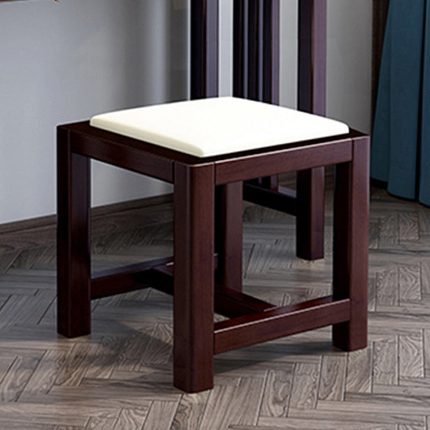 Tocador de tocador con espejo tradicional tocador de madera maciza con taburetes en marrón