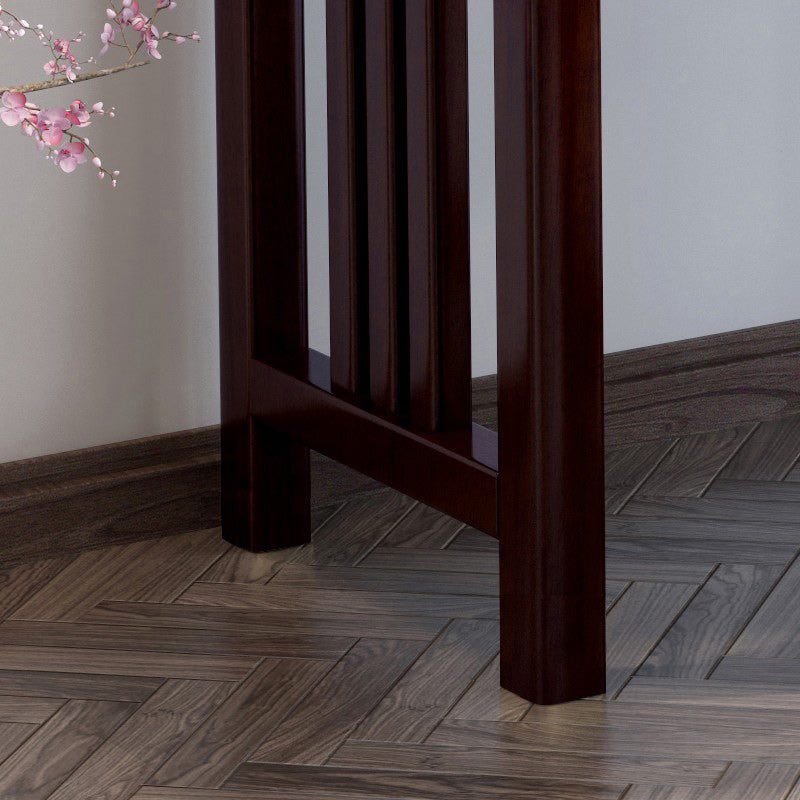 Tocador de tocador con espejo tradicional tocador de madera maciza con taburetes en marrón