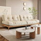 Cream Tufted Armless Sofa Wooden Frame Settee in Ash with Footrest Clearhalo 'furn' 'furn_sofas' 'Furniture' 'Living Room Furniture' 'Sofa' 'sofas' 7359055