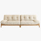 Cream Tufted Armless Sofa Wooden Frame Settee in Ash with Footrest Flannel Clearhalo 'furn' 'furn_sofas' 'Furniture' 'Living Room Furniture' 'Sofa' 'sofas' 7359058