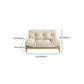 Cream Tufted Armless Sofa Wooden Frame Settee in Ash with Footrest Clearhalo 'furn' 'furn_sofas' 'Furniture' 'Living Room Furniture' 'Sofa' 'sofas' 7359068