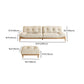 Cream Tufted Armless Sofa Wooden Frame Settee in Ash with Footrest Clearhalo 'furn' 'furn_sofas' 'Furniture' 'Living Room Furniture' 'Sofa' 'sofas' 7359075