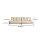 Cream Tufted Armless Sofa Wooden Frame Settee in Ash with Footrest Clearhalo 'furn' 'furn_sofas' 'Furniture' 'Living Room Furniture' 'Sofa' 'sofas' 7359076