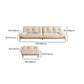 Cream Tufted Armless Sofa Wooden Frame Settee in Ash with Footrest Clearhalo 'furn' 'furn_sofas' 'Furniture' 'Living Room Furniture' 'Sofa' 'sofas' 7359077