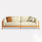 Solid Wood Square Arm Sofa Slipcovered Corduroy Cushions Sofa 71"L x 33"W x 33"H Corduroy Beige Clearhalo 'furn' 'furn_sofas' 'Furniture' 'Living Room Furniture' 'Sofa' 'sofas' 7359084