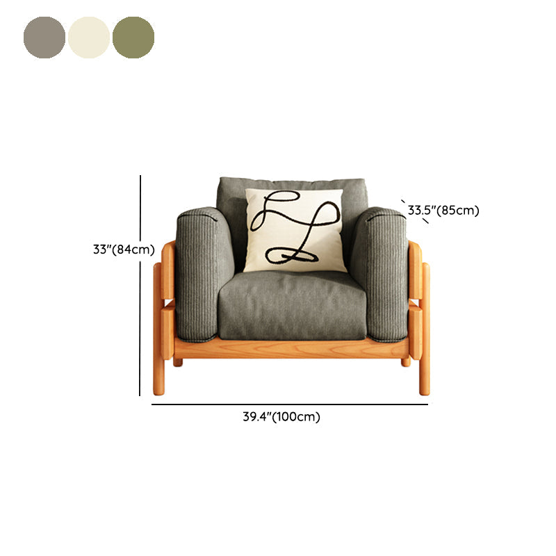 Solid Wood Square Arm Sofa Slipcovered Corduroy Cushions Sofa Clearhalo 'furn' 'furn_sofas' 'Furniture' 'Living Room Furniture' 'Sofa' 'sofas' 7359104