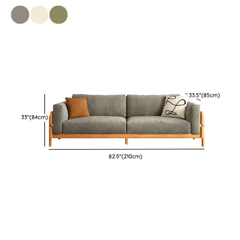 Solid Wood Square Arm Sofa Slipcovered Corduroy Cushions Sofa Clearhalo 'furn' 'furn_sofas' 'Furniture' 'Living Room Furniture' 'Sofa' 'sofas' 7359106