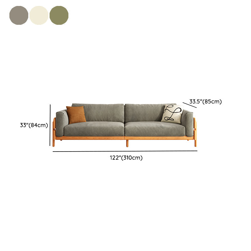 Solid Wood Square Arm Sofa Slipcovered Corduroy Cushions Sofa Clearhalo 'furn' 'furn_sofas' 'Furniture' 'Living Room Furniture' 'Sofa' 'sofas' 7359108