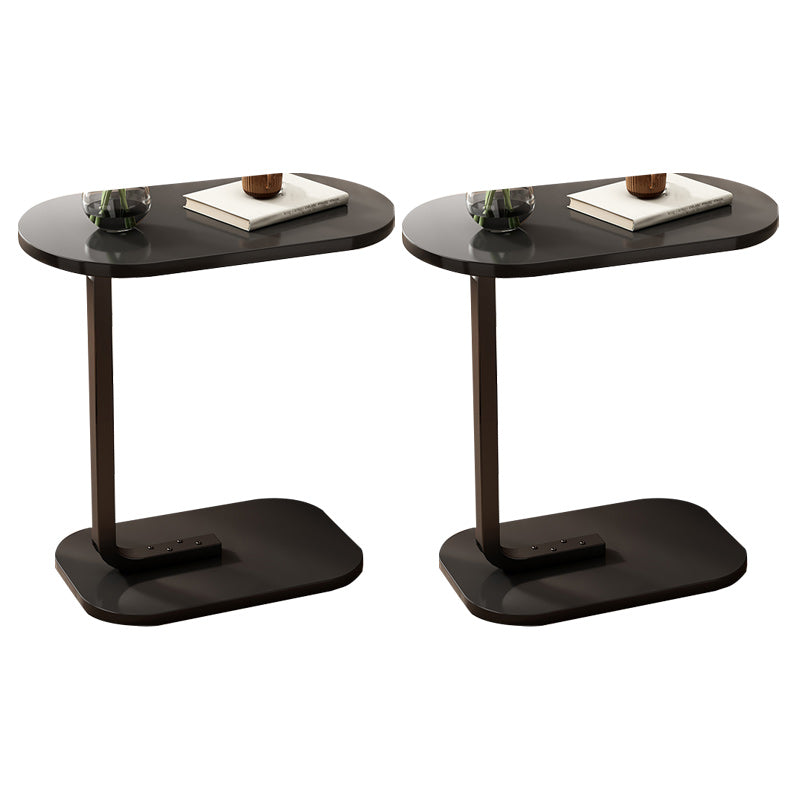 11" Wide Contemporary Corner Table Wood Oval Accent Side Table Black 2 Clearhalo 'Coffee & Accent Tables' 'End & Side Tables' 'end_side_tables' 'furn' 'furn_end_side_tables' 'Furniture' 'Living Room Furniture' 7359121
