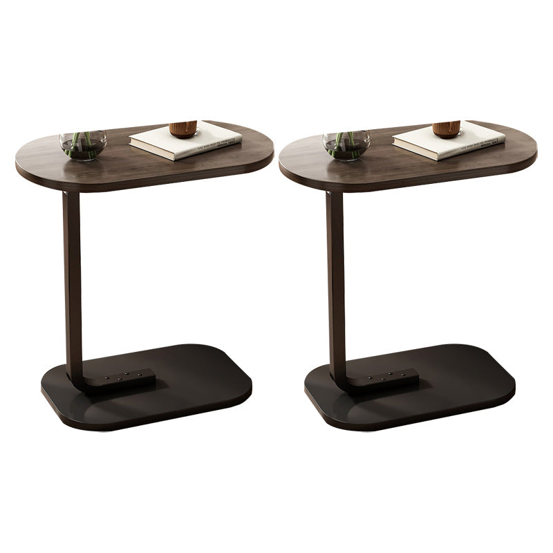 11" Wide Contemporary Corner Table Wood Oval Accent Side Table Walnut 2 Clearhalo 'Coffee & Accent Tables' 'End & Side Tables' 'end_side_tables' 'furn' 'furn_end_side_tables' 'Furniture' 'Living Room Furniture' 7359133