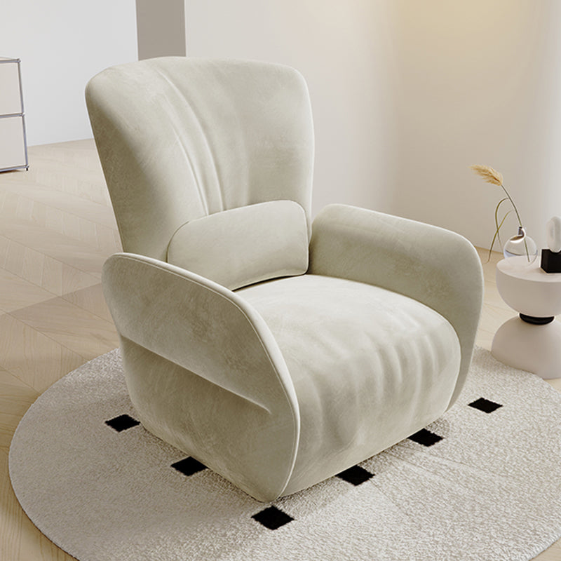 Power Recliner with Swivel Base 3.4" Wide Microsuede Recliners Beige Clearhalo 'Chairs & Seating' 'furn' 'furn_recliners' 'Furniture' 'Living Room Furniture' 'Recliners' 7359144