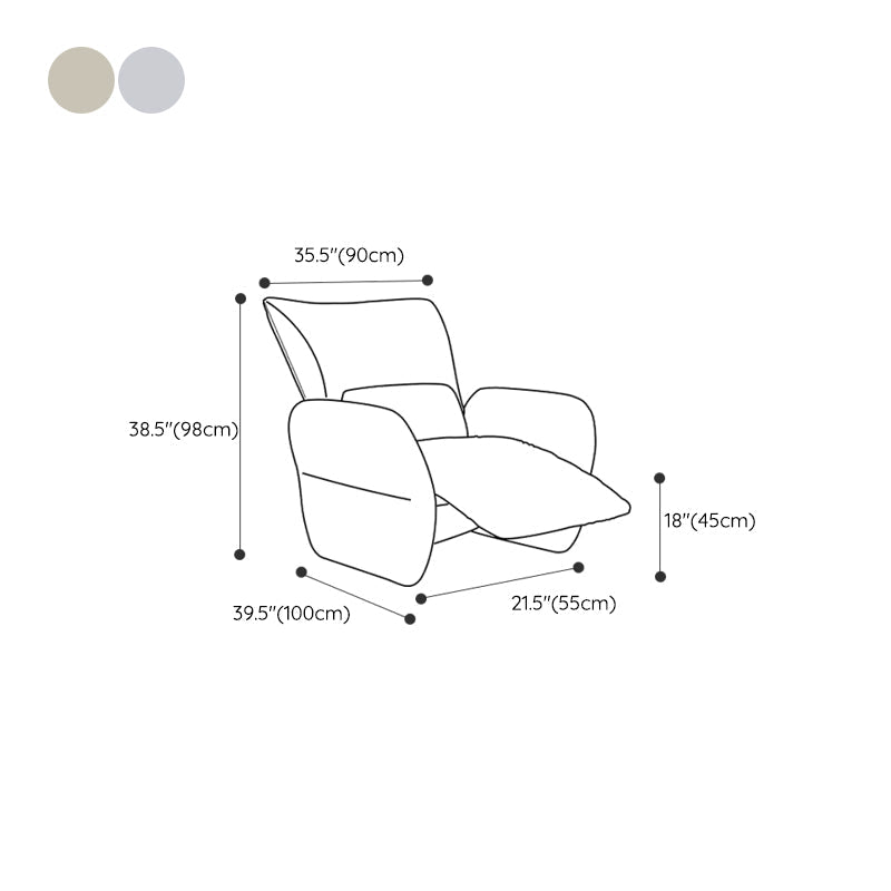 Power Recliner with Swivel Base 3.4" Wide Microsuede Recliners Clearhalo 'Chairs & Seating' 'furn' 'furn_recliners' 'Furniture' 'Living Room Furniture' 'Recliners' 7359146