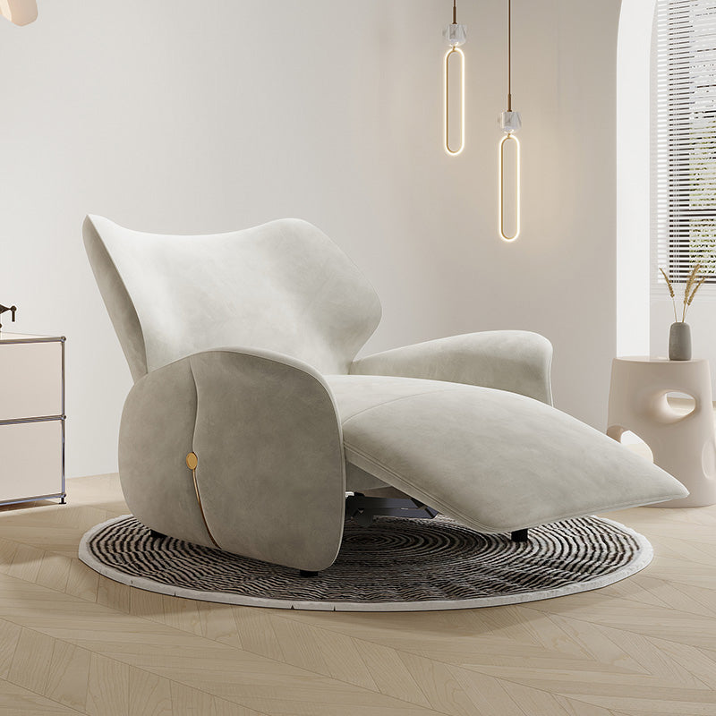 Contemporary Single Power Reclining Chair with Swivel Glider Base Beige Clearhalo 'Chairs & Seating' 'furn' 'furn_recliners' 'Furniture' 'Living Room Furniture' 'Recliners' 7359149