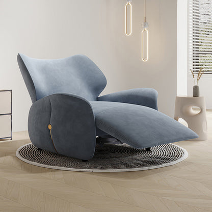 Contemporary Single Power Reclining Chair with Swivel Glider Base Blue Clearhalo 'Chairs & Seating' 'furn' 'furn_recliners' 'Furniture' 'Living Room Furniture' 'Recliners' 7359151