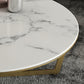 Salontafel met rond frame, leistenen koffietafel of bijzettafel