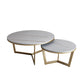 Salontafel met rond frame, leistenen koffietafel of bijzettafel