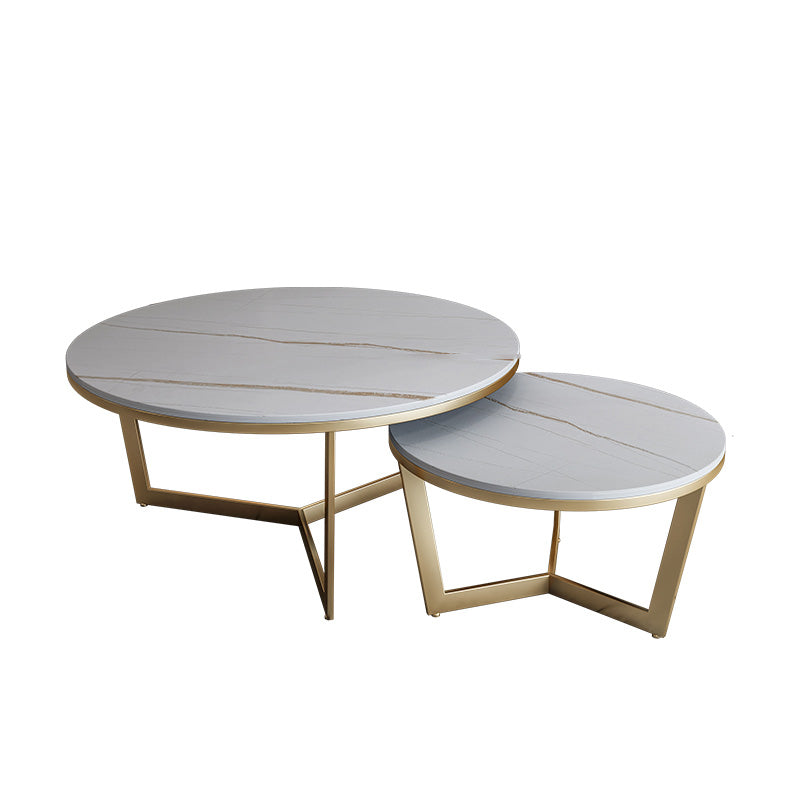 Salontafel met rond frame, leistenen koffietafel of bijzettafel