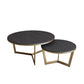 Salontafel met rond frame, leistenen koffietafel of bijzettafel