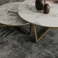 Salontafel met rond frame, leistenen koffietafel of bijzettafel