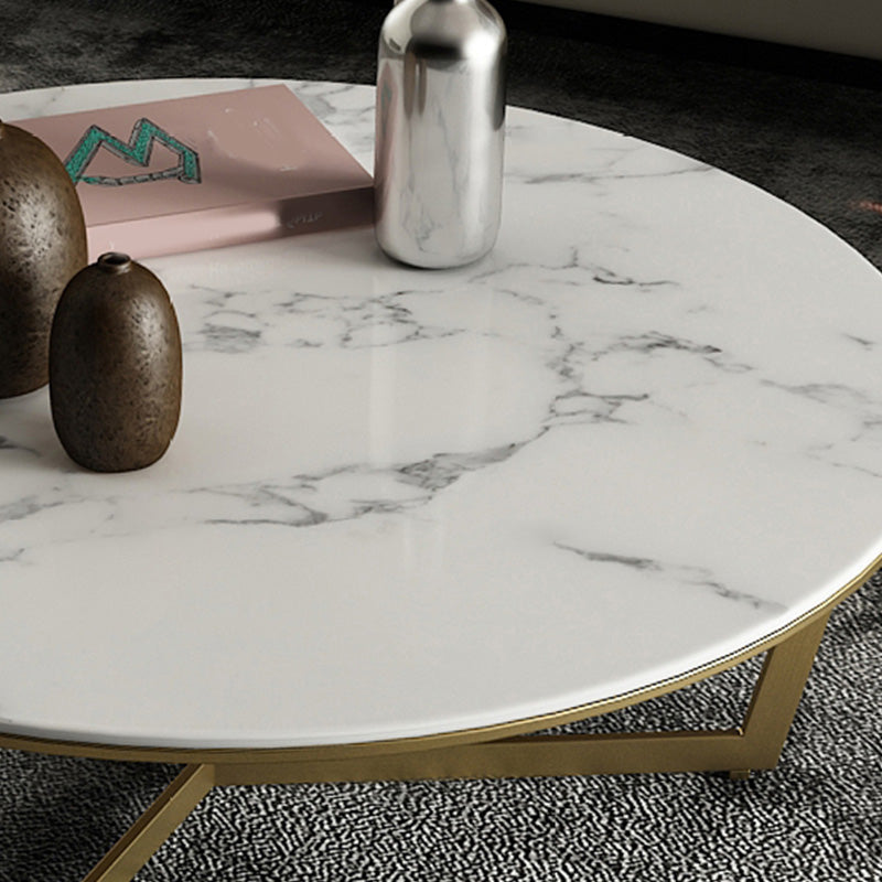 Salontafel met rond frame, leistenen koffietafel of bijzettafel