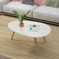Massief houten salontafelset met 3 poten, moderne geometrische cocktailtafel