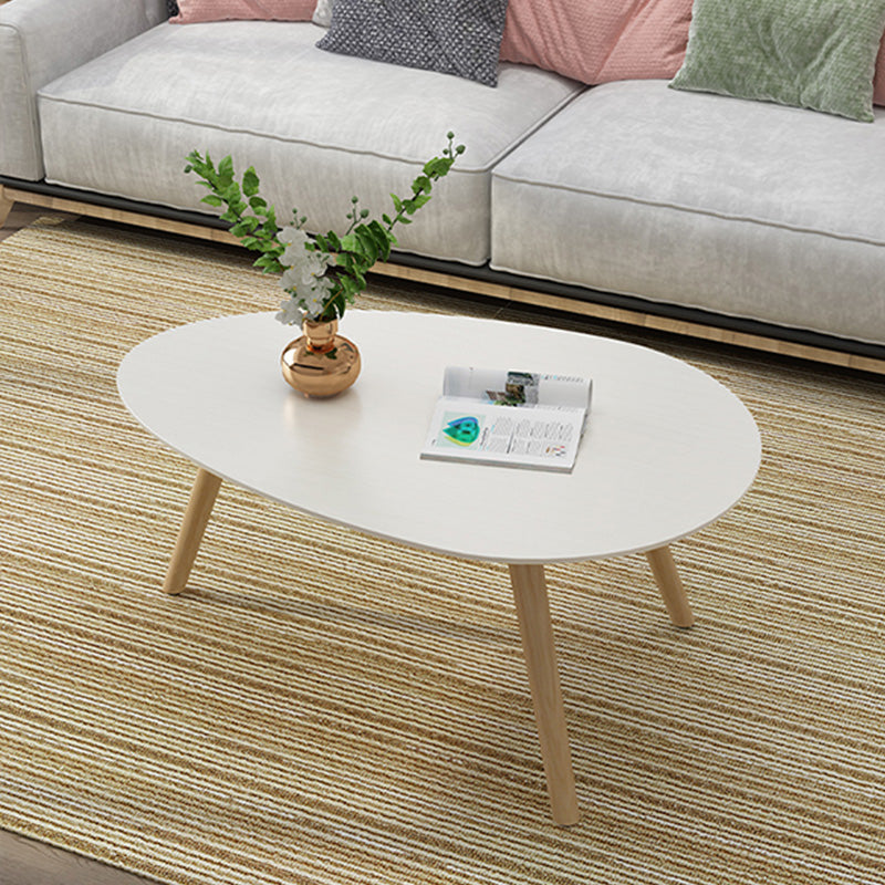 Massief houten salontafelset met 3 poten, moderne geometrische cocktailtafel